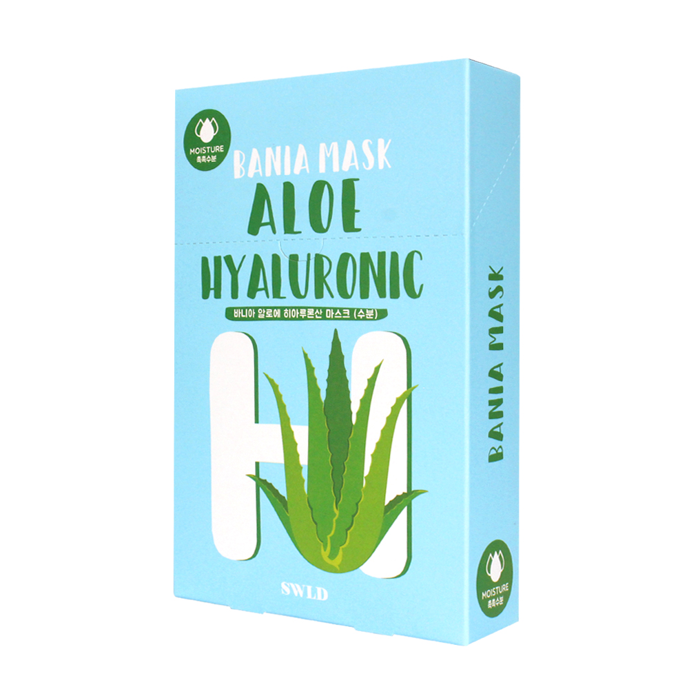 MẶT NẠ CUNG CẤP NƯỚC CHIẾT XUẤT TỪ LÔ HỘI DÀNH CHO DA DẦU BANIA ALOE HYALURONIC MASK (1 HỘP 10 MIẾNG 23g)