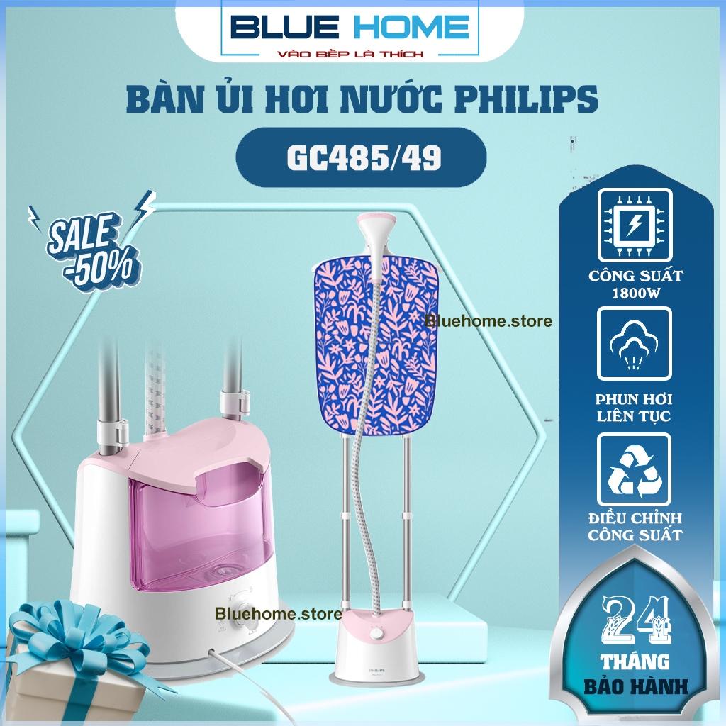 Bàn Ủi Hơi Nước Đứng Philips GC485/49, Tặng Kèm Tấm Ủi, 1800W-1.4Lit, Hàng Chính Hãng