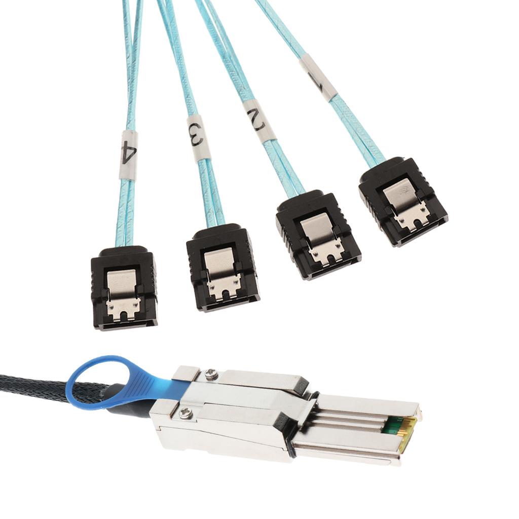 Mini SAS 26pin To 4X SATA Hard Drive Adapter Cable Cord 30AGW