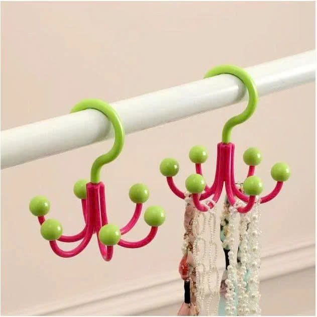 Set 3 Móc Treo Đồ 6 Chấu Bi Xoay 360° – Treo Quần Áo, Nội Y, Mũ, Túi Xách – Gắn Thanh Tủ, Tiết Kiệm Không Gian, 13x15cm - HÀNG CHÍNH HÃNG MINIIN