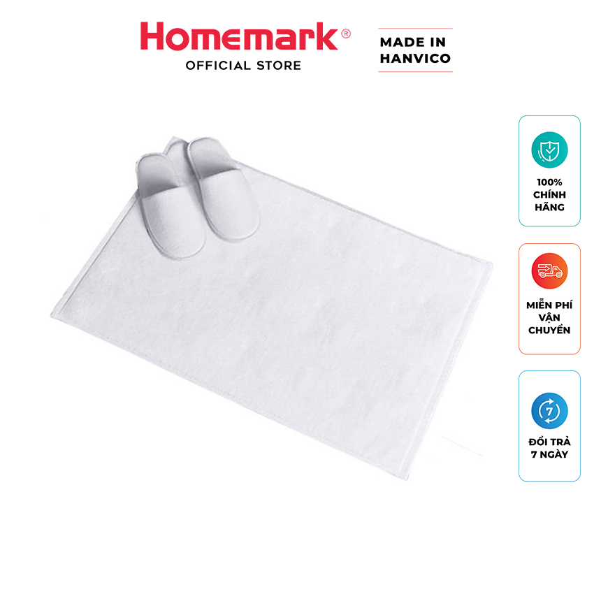 Thảm chân khách sạn cotton cao cấp Hanvico by Homemark chống trơn trượt với kích thước 45x80 cm nặng 360gram