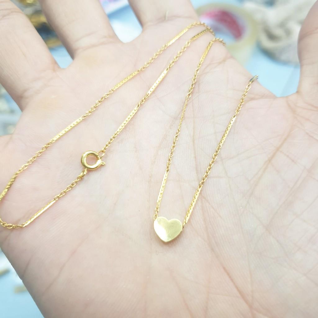 Dây Chuyền Trúc Nhỏ Trái Tim Titanium Cao Cấp-Dùng lâu dài tắm rửa thoải mái không đen