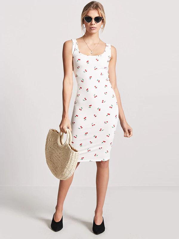 Đầm Forever21 Cherry Graphic Bodycon Dress - SIZE S/M