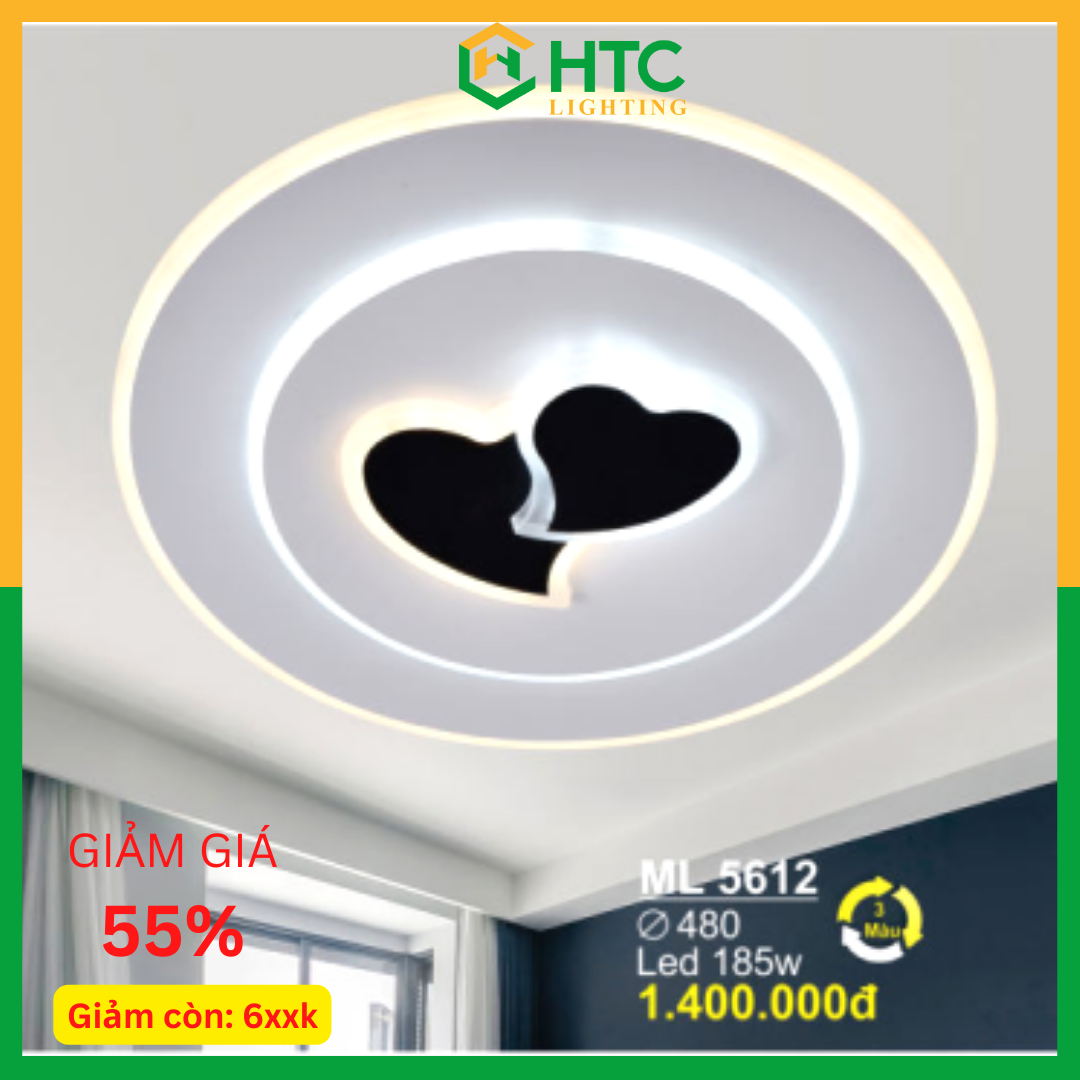 Đèn ốp trần trang trí phòng khách phong cách hiện đại, trẻ trung