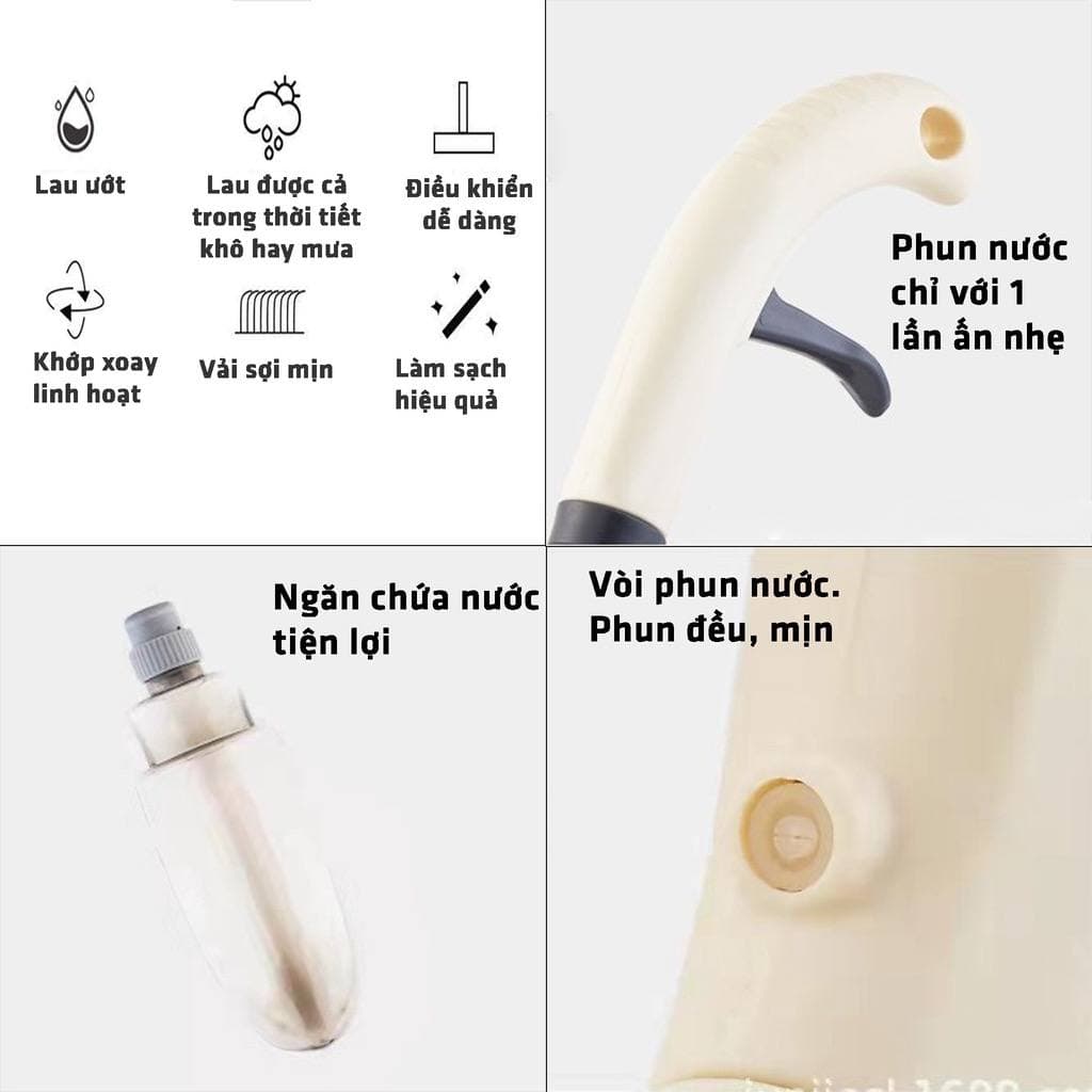 Cây lau nhà phun nước thông minh tiện lợi