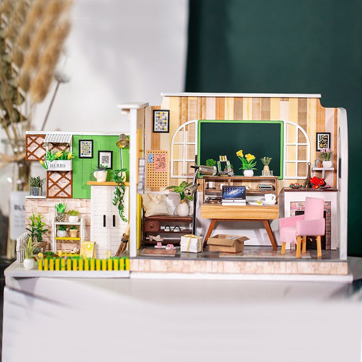 Mô hình nhà DIY Doll House Gothenburg Studio Kèm Đèn LED và Mica chống bụi