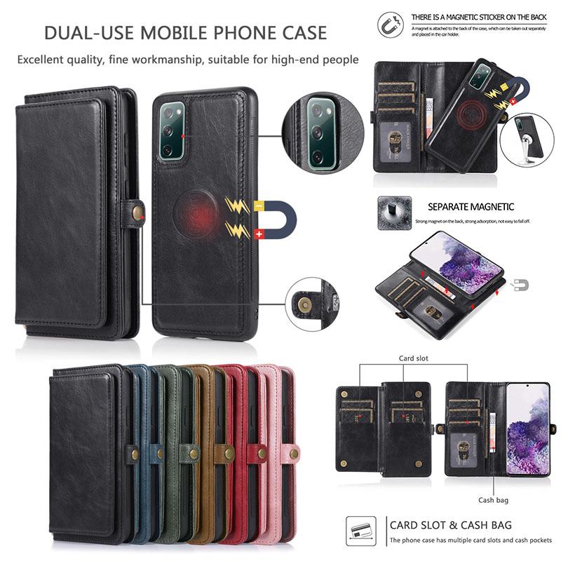 Bao da điện thoại có ngăn thẻ phong cách cổ điển cho Samsung S8 S9 Plus S10E S10 Plus