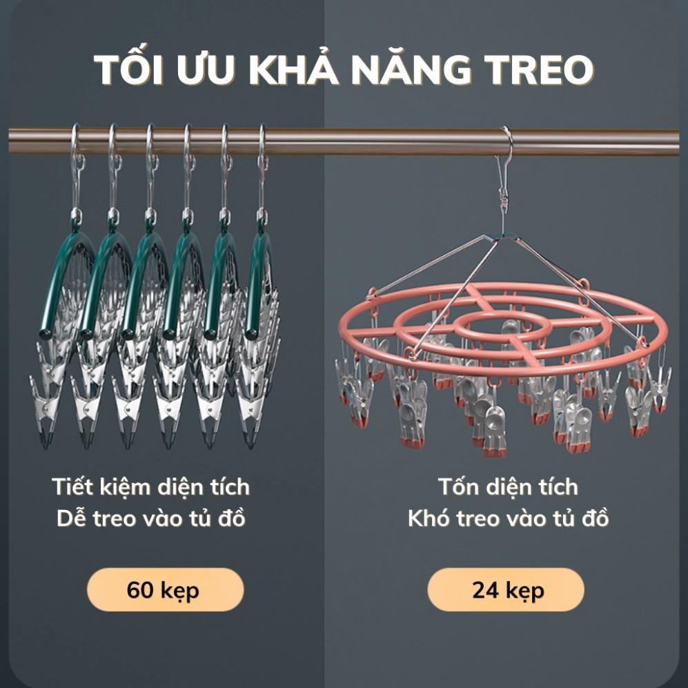 Móc phơi đồ bọc sơn tĩnh điện - Móc treo bikini có khoá chống trơn chống trượt 10 kẹp