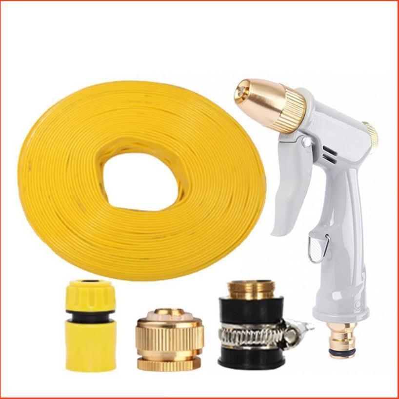 Bộ dây vòi xịt nước tưới cây rửa xe,tăng áp 3 lần, loại 7-10m 206846