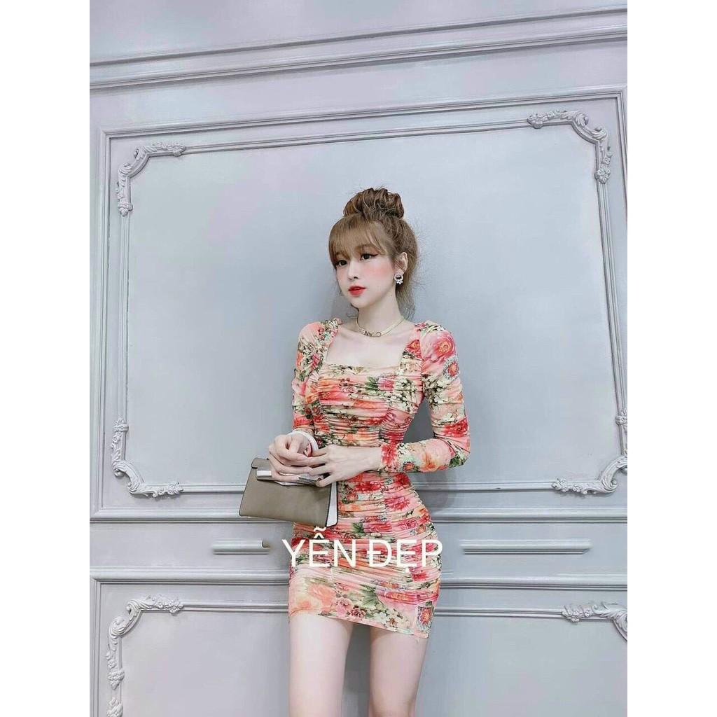 ĐẦM NỮ BODY TAY DÀI NHÚN THÂN THỜI TRANG THIẾT KẾ