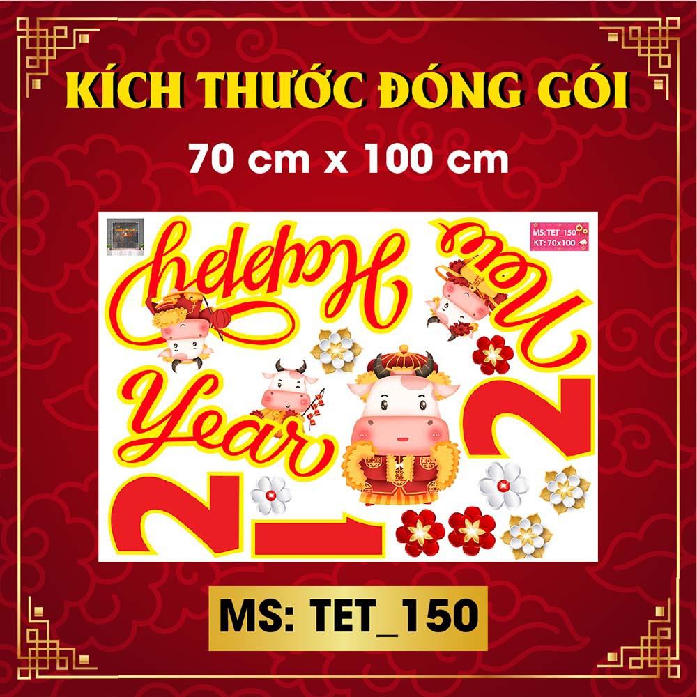 DECAL TRANG TRÍ TẾT 2021 COMBO LÂN SƯ CHÀO XUÂN