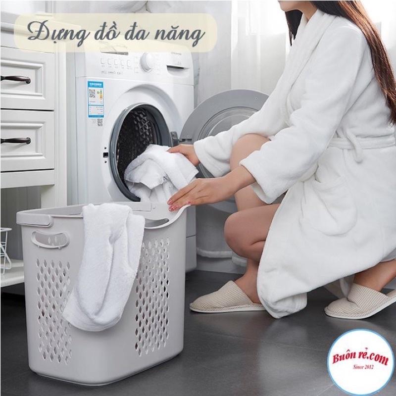 Giỏ caro cao, giỏ đựng đồ đa năng có quai xách nhựa Việt Nhật, Giỏ đựng quần áo thiết kế hiện đại