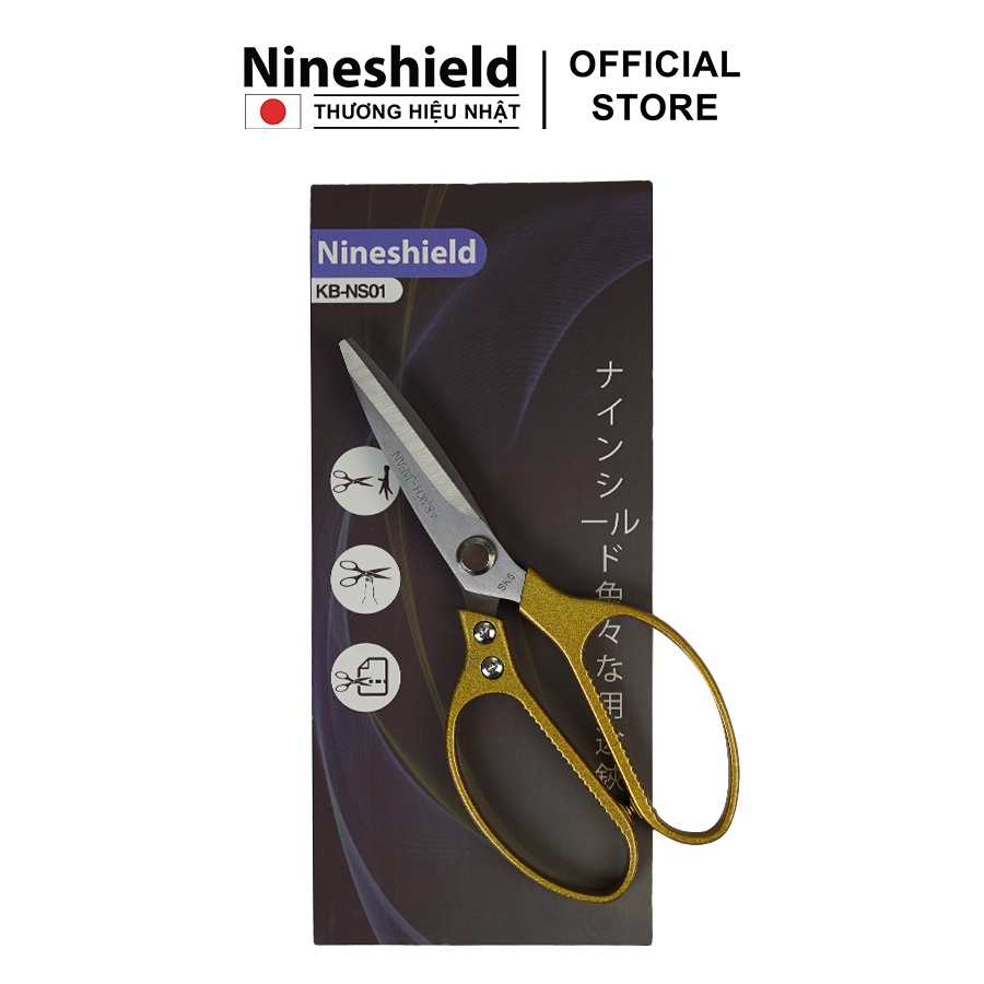 Hình ảnh Kéo cắt đa năng Nhật Bản Nineshield NS01 - Kéo cắt gà siêu bén cán thép - Chất liệu cao cấp