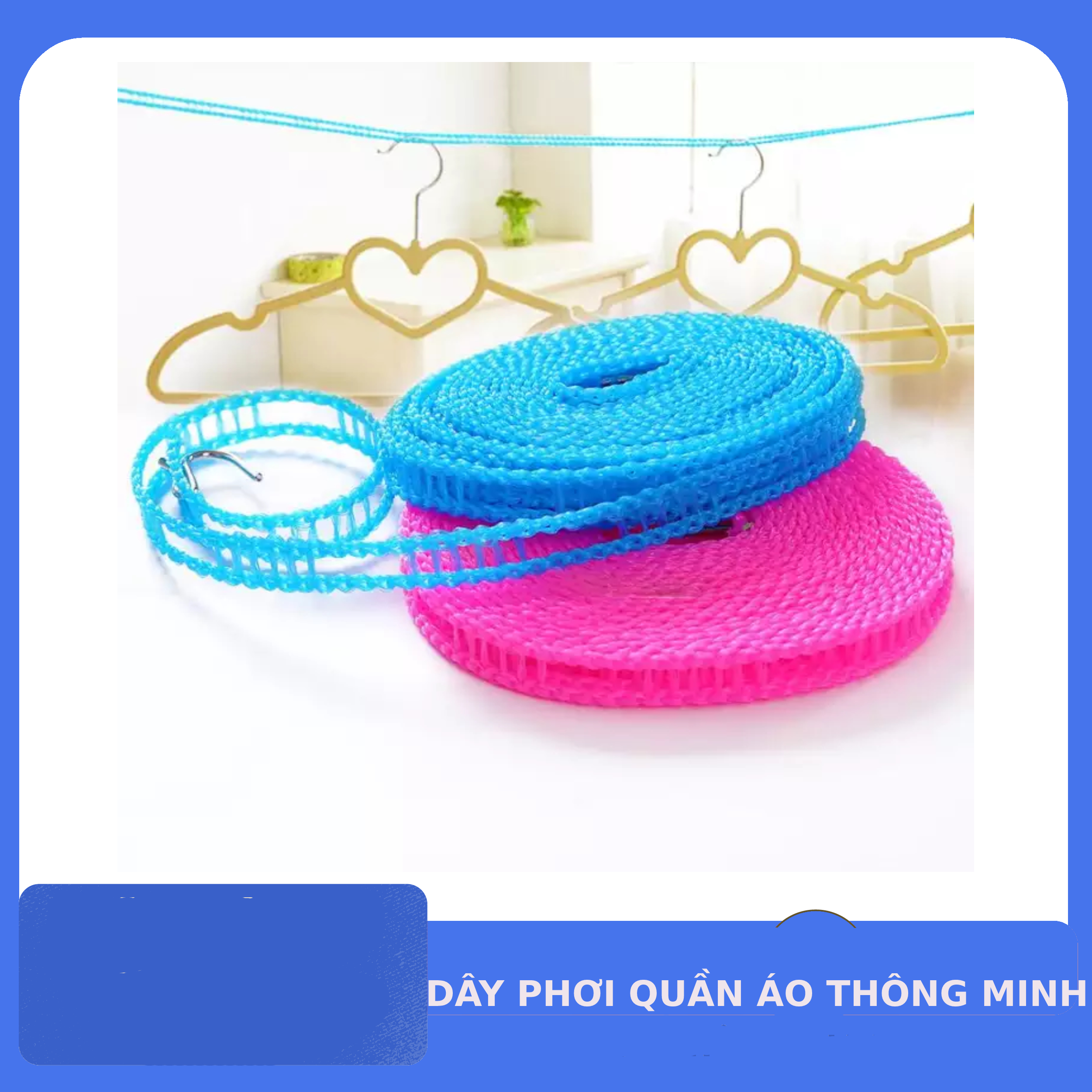 Bộ 2 Dây Phơi Quần Áo Thông Minh (Giao Màu Ngẫu Nhiên)