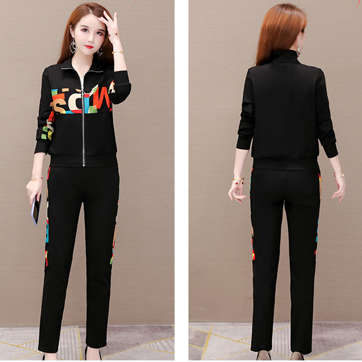 Set thể thao áo khoác phối chữ TT425