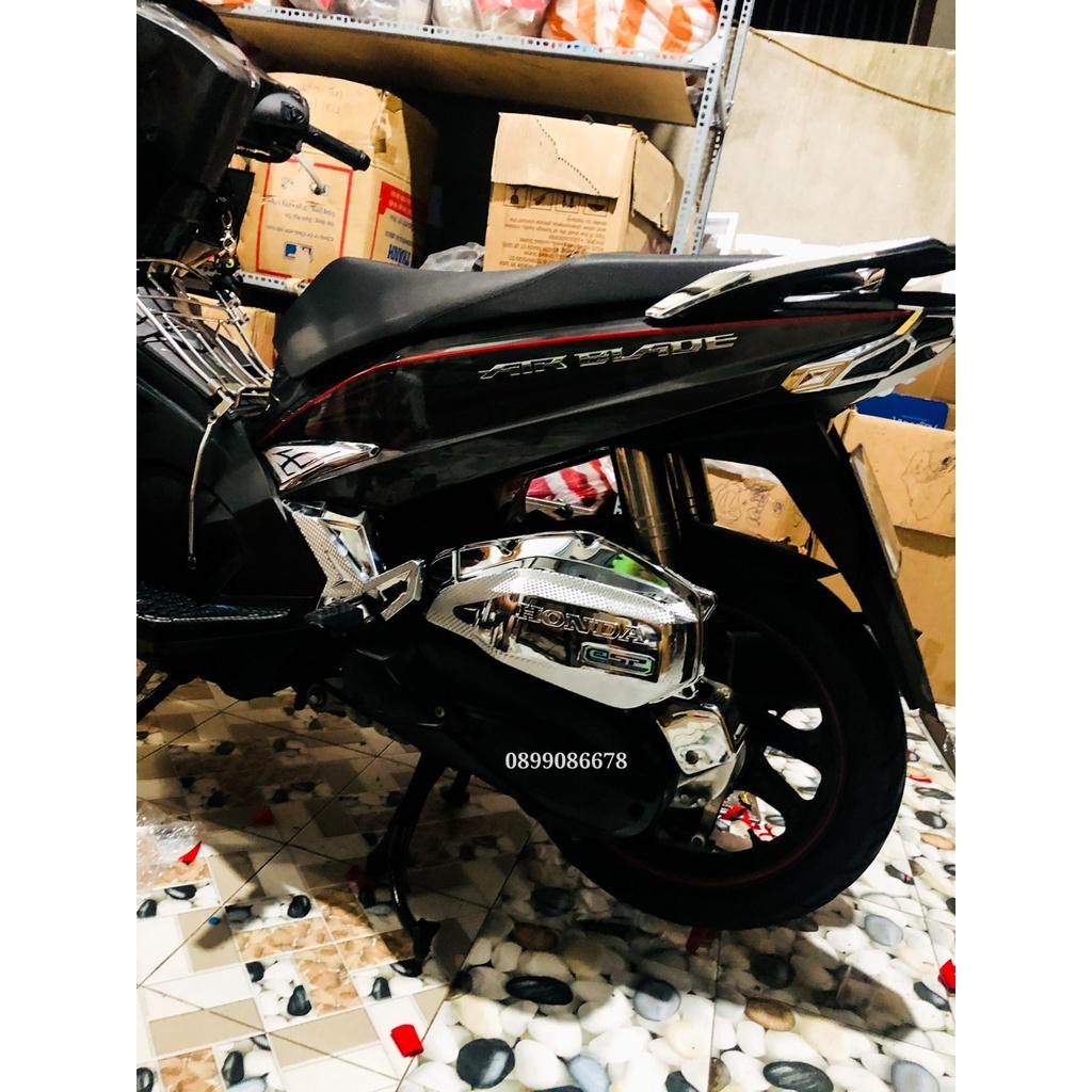 3 món Ốp Che Pô, Pô E, Quạt Gió Crom Dành Cho Xe AirBlade 2016, 2017, 2018, 2019