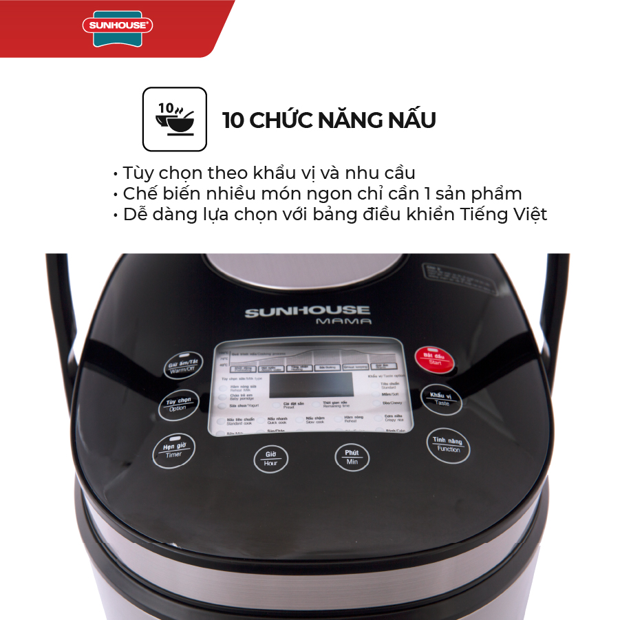 Nồi Cơm Điện Tử Sunhouse Mama SHD8903 - Hàng chính hãng