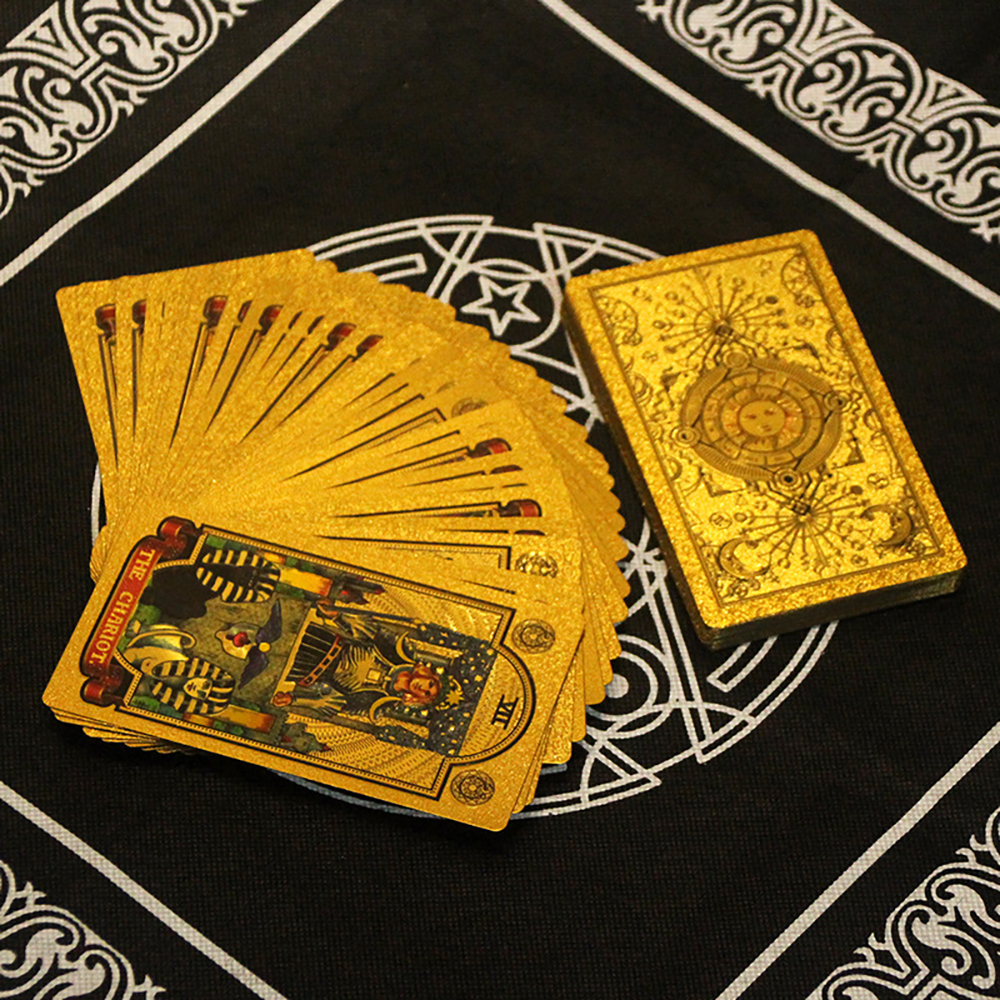 [Bài Nhựa Size Gốc] Bộ Bài Tarot Gold Foil Cao Cấp Waite Yellow Chất Liệu PVC Chống Nước The Fool Hộp Cứng