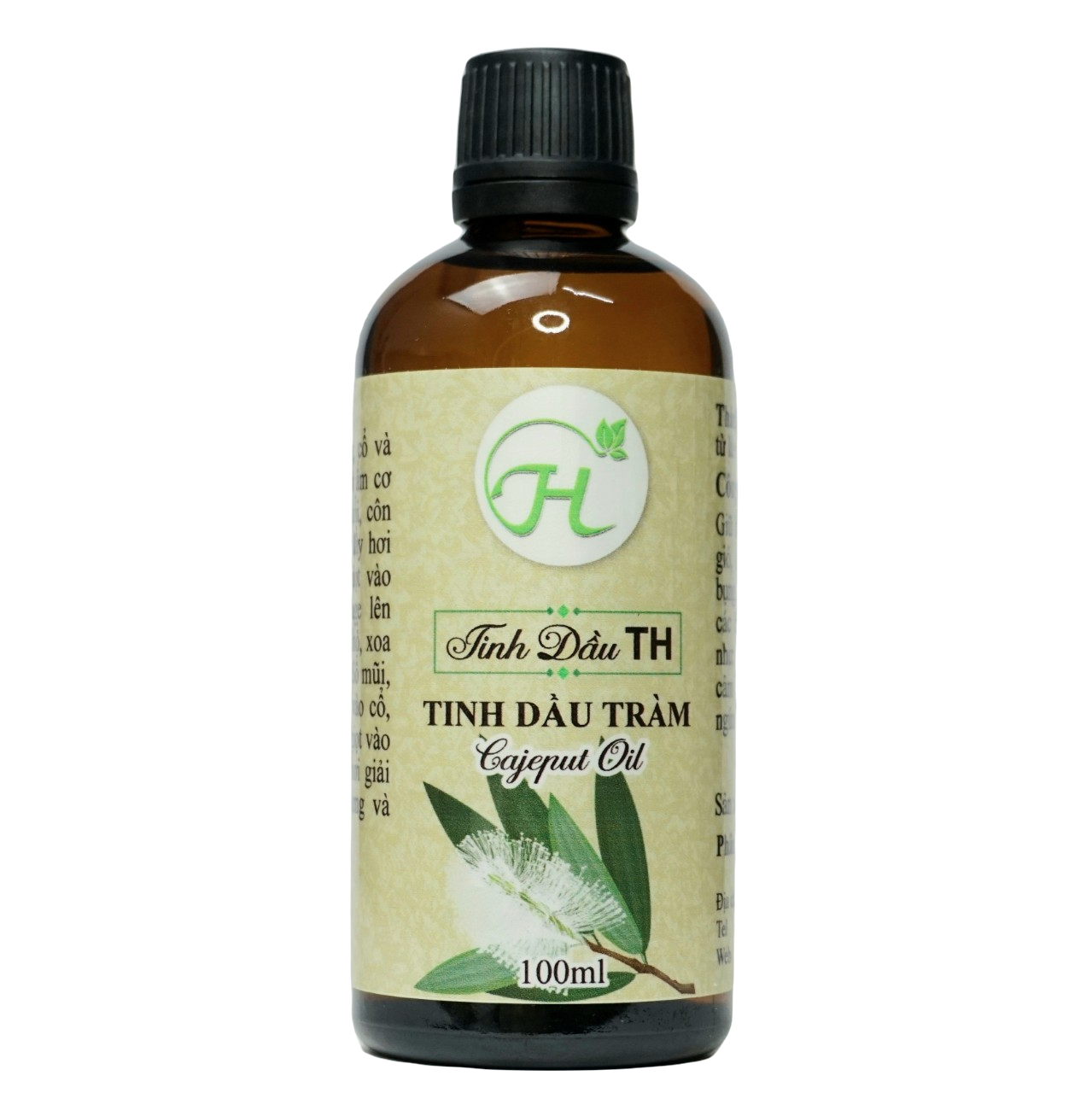 Dầu Tràm, Tinh Dầu Tràm Gió Cajeput TH Nguyên Chất (100ml), Tốt Cho Bé Sơ Sinh Và Trẻ Nhỏ, Giúp Giữ Ấm Cơ Thể Bé, Xua Đuổi Muỗi Và Côn Trùng - Có Hàm Lượng Cineol Cao, Được Kiểm Định Chất Lượng Đầy Đủ