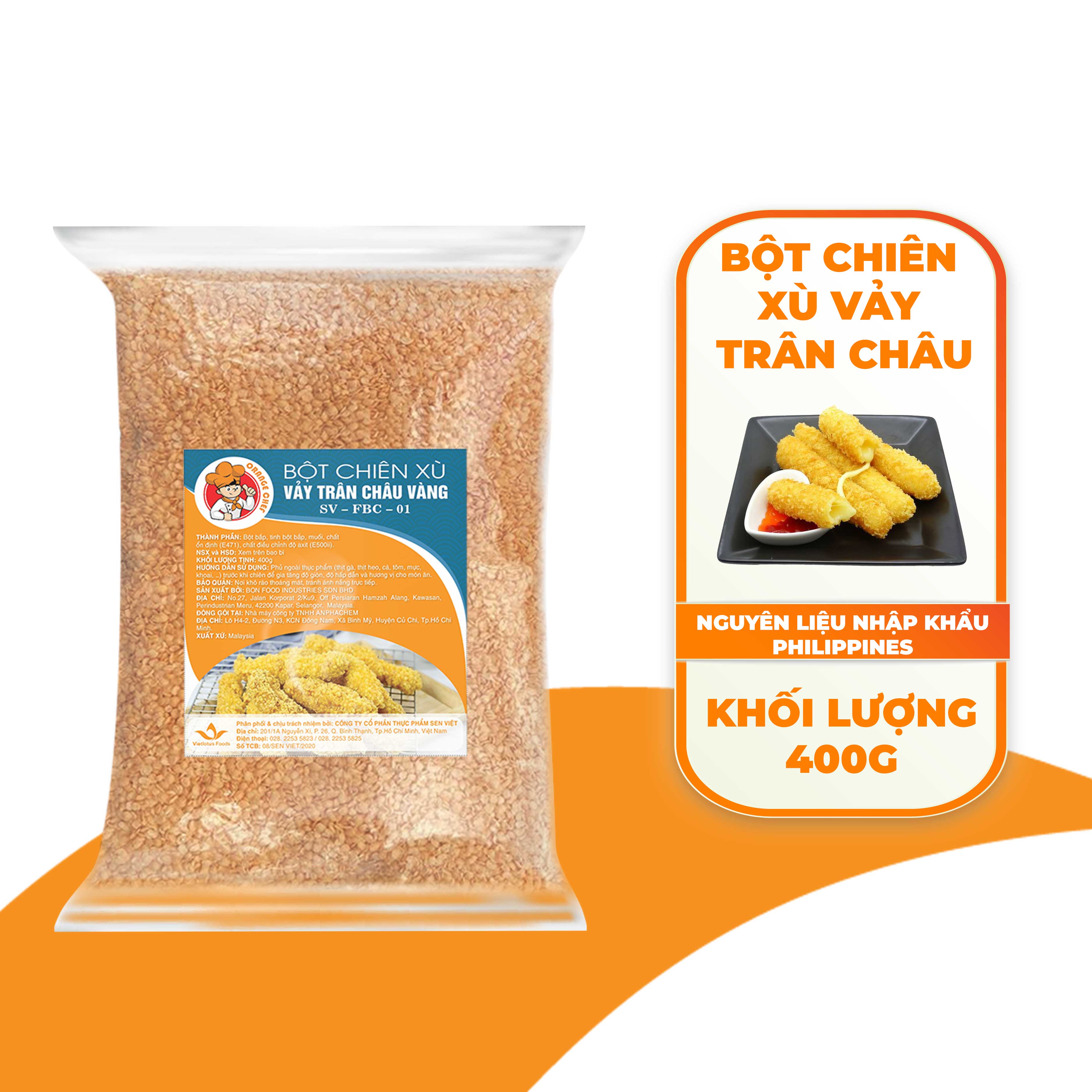 Bột Xù Vảy Trân Châu Cam - Orange Chef - 400 Gram/ Túi