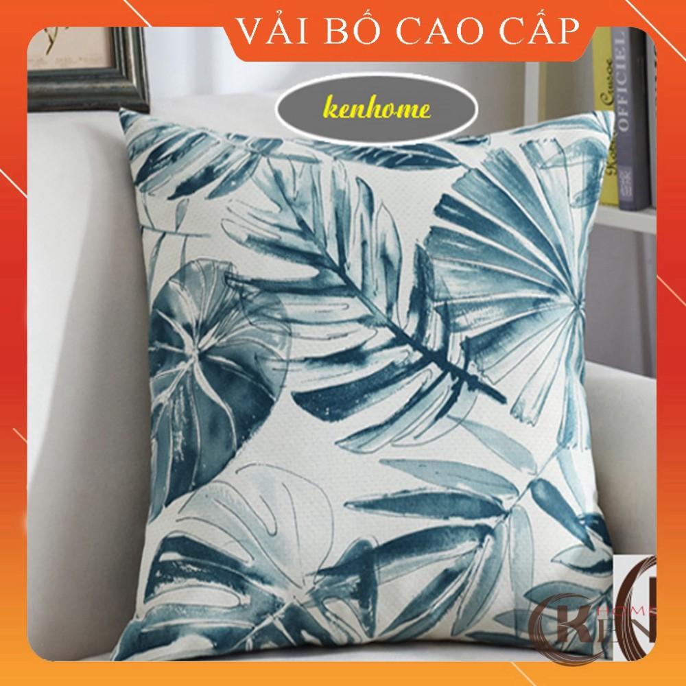 Gối Tựa Lưng | Gối Tựa Sofa, Gối Vuông Trang Trí In Hoạt Tiết Hoa Lá Hiện Đại Kích Thước 45x45cm
