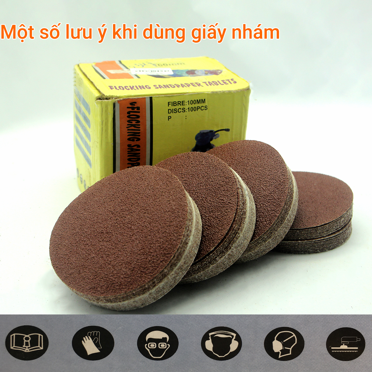 Hộp 100 giấy nhám tròn 100mm độ nhám chuẩn P40