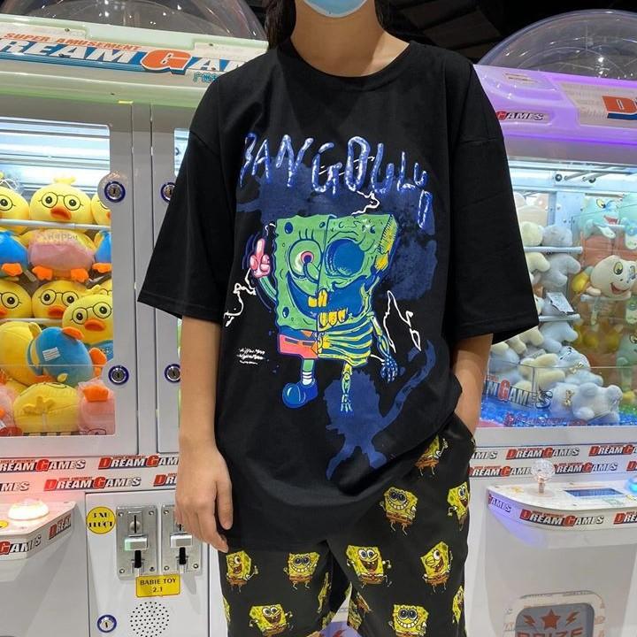 Áo thun tay lỡ Áo phông unisex nam nữ Bọt Biển SPONGEBOB THE 1992
