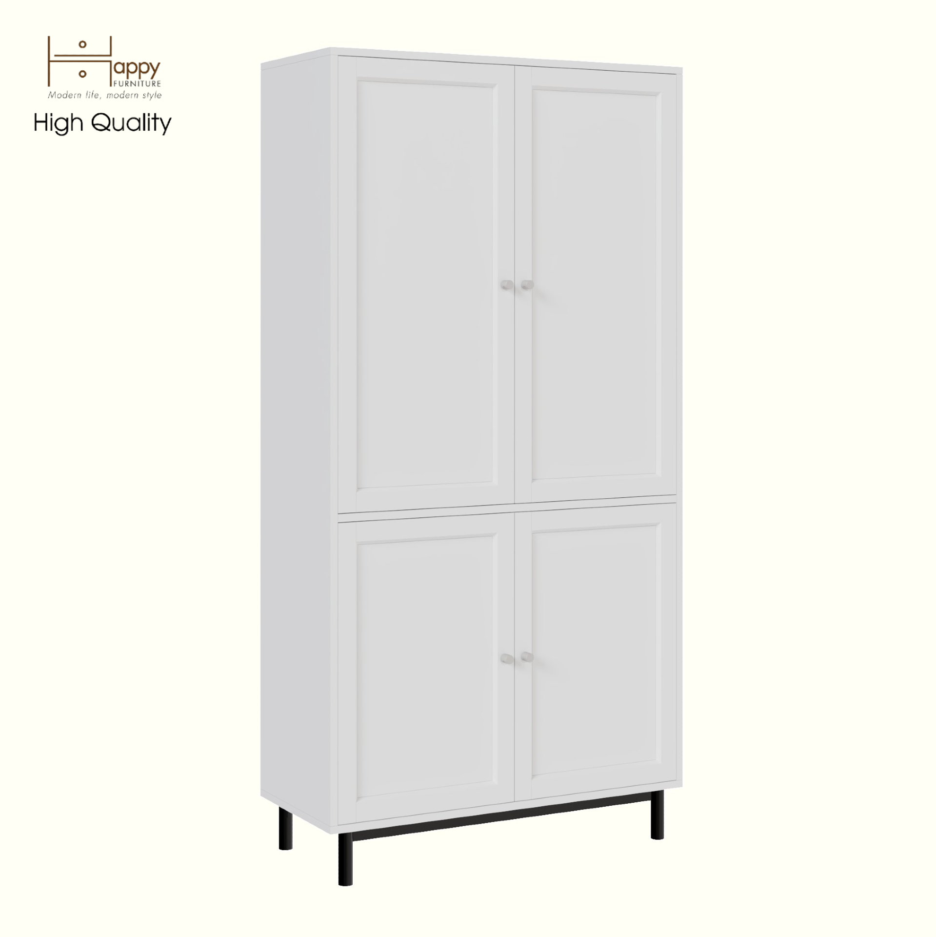 [Happy Home Furniture] CATY, Kệ sách 5 tầng 2 cửa mở - chân sắt, 90cm x 39cm x 180cm ( DxRxC), KSA_055