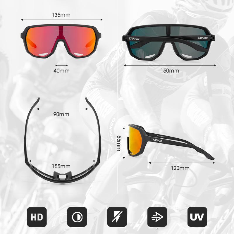 KAPVOE Xe Đạp Kính Đi Xe Đạp Người Phụ Nữ Thể Thao Ngoài Trời Câu Cá Xe Đạp MTB Kính Mát Đi Xe Đạp Runing Kính Đi Xe Đạp Color: PGXC-KE-X63-08 Lenses Color: 2 Lens