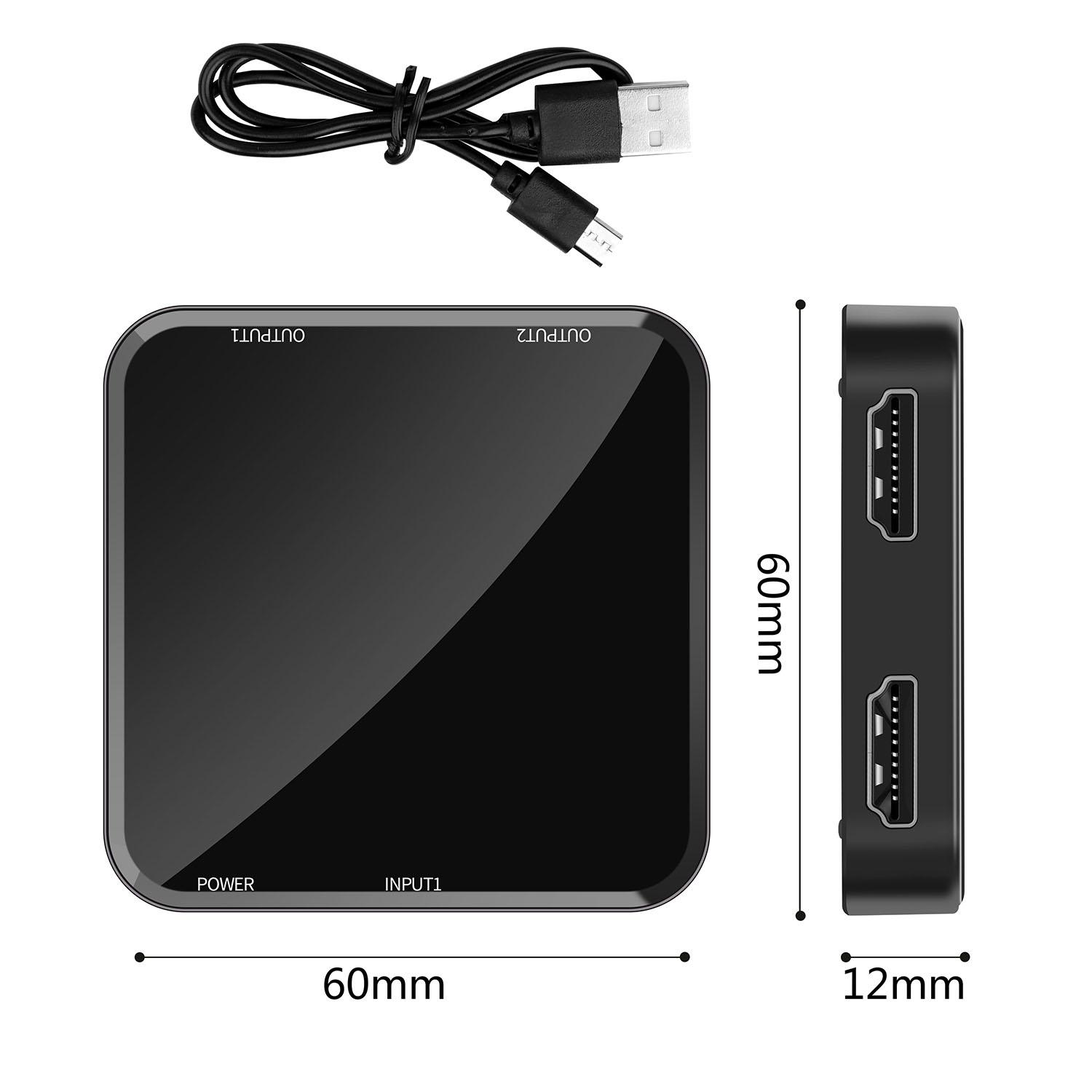 Bộ chuyển đổi âm thanh HD02 4K UHD Video Splitter 2.0 Hỗ trợ 1x2 HD Splitter HDCP 1.4 HDR