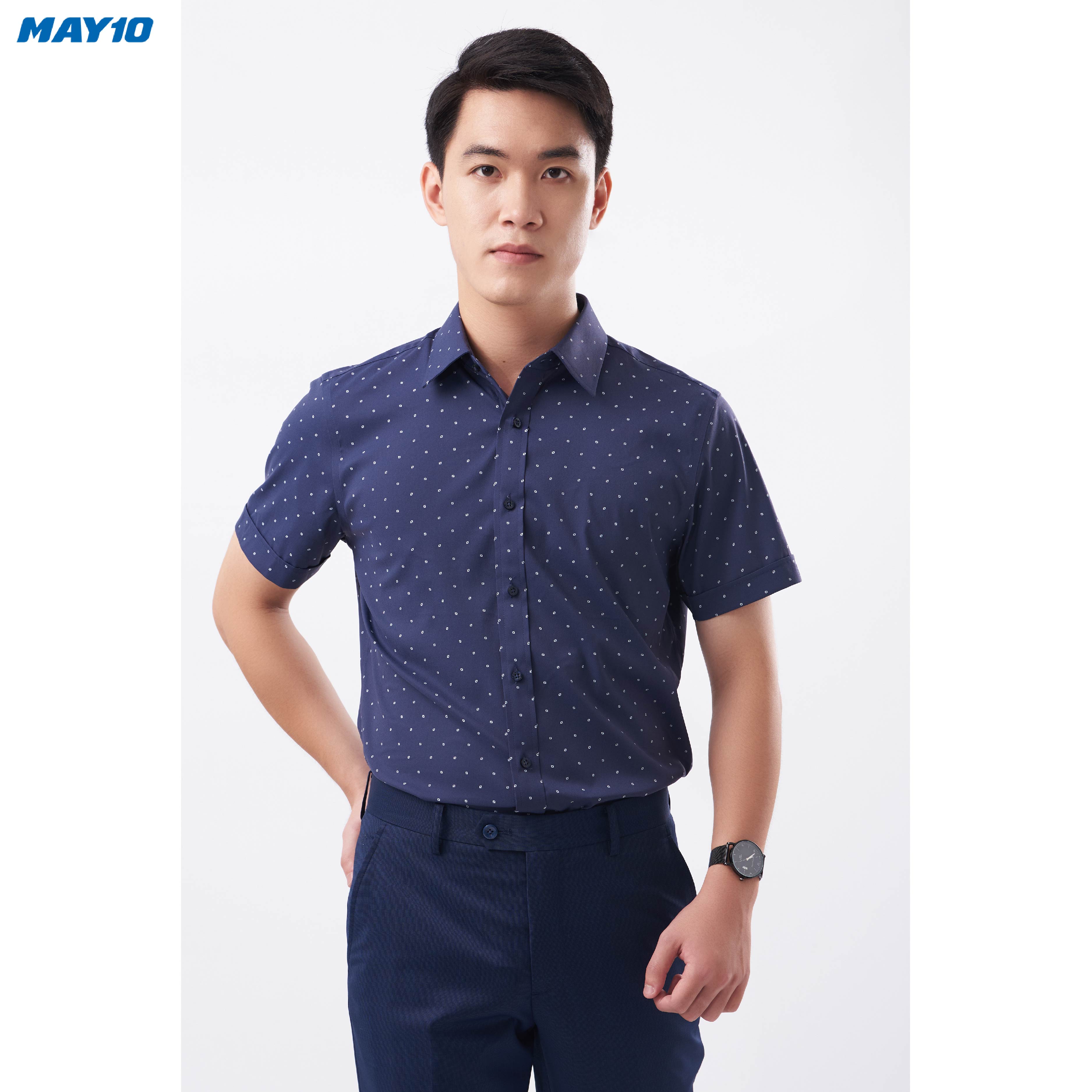 Sơ mi nam cộc tay May 10 form SlimFit mã 010121135 354