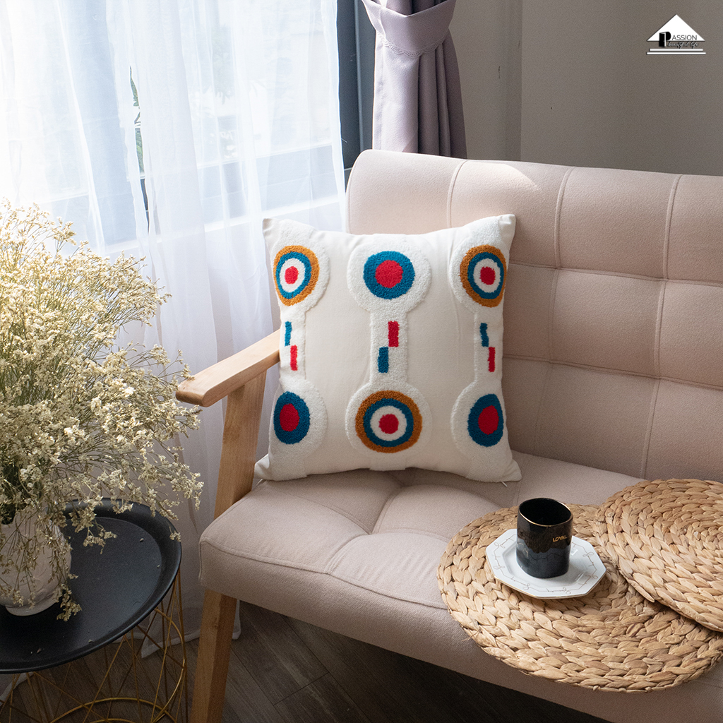 Gối Tựa Lưng, Gối Sofa phong cách Bắc Âu Thêu Nổi Họa Tiết Đặc Sắc