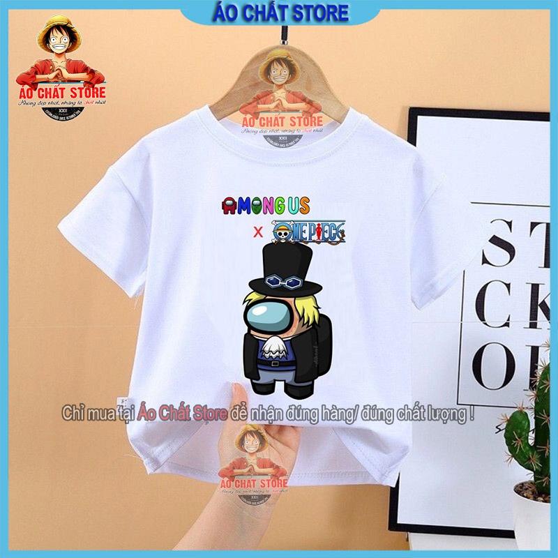 BST Áo thun Among Us skin One Piece nhiều nhân vật siêu cute | Áo One Piece Luffy Zoro Ace Sabo siêu đẹp AU03