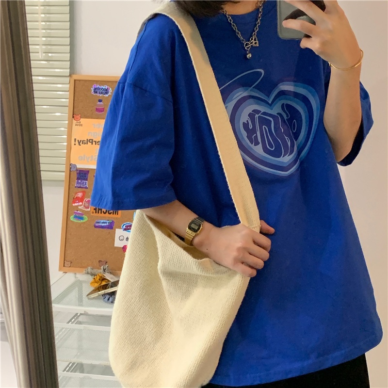 HÀNG THIẾT KẾ - Áo thun form rộng tay lỡ unisex ulzzang , áo thun nam nữ in họa tiết trái tim