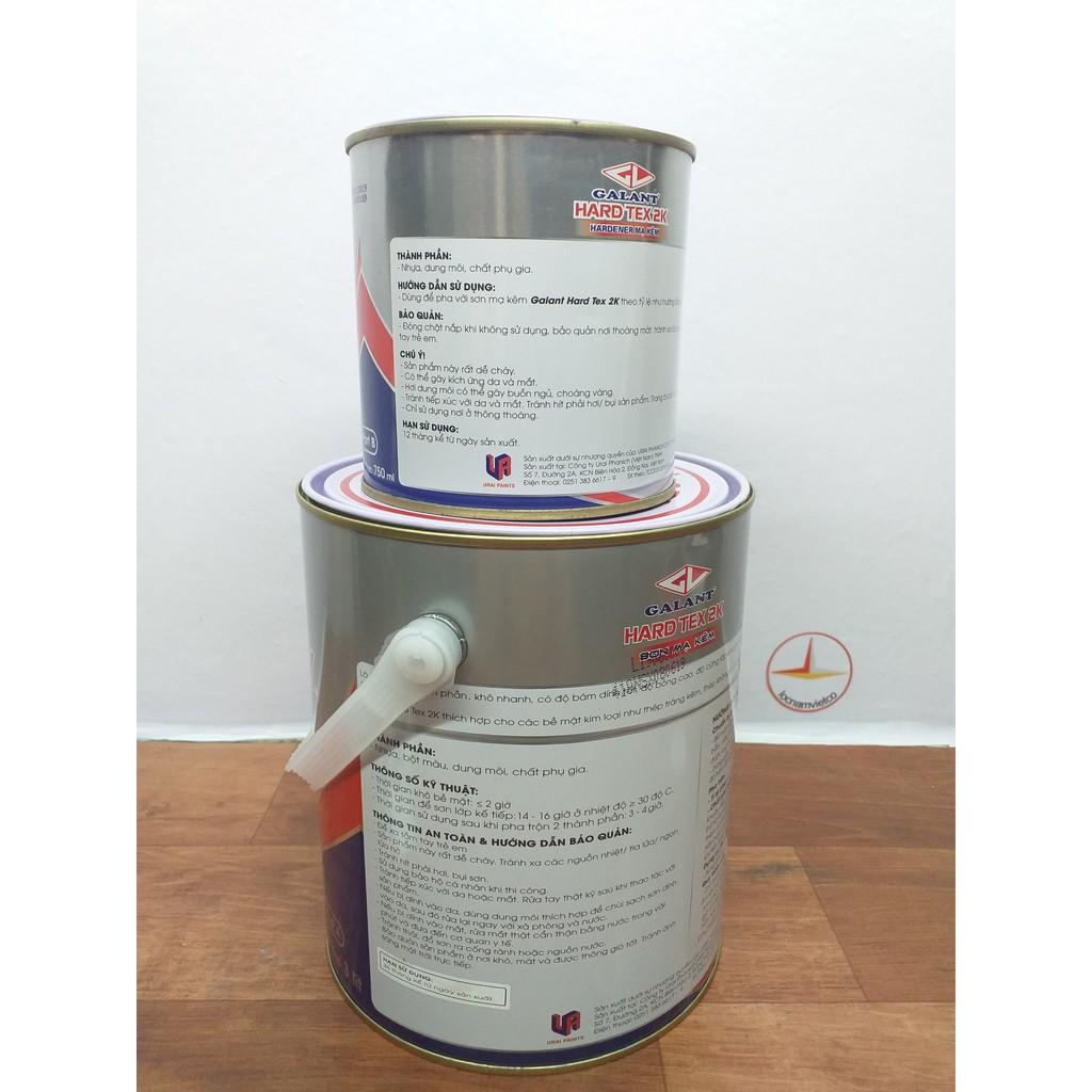 Sơn sắt kẽm Galant Hard tex 2k màu đen 410 (3.75L/Bộ)