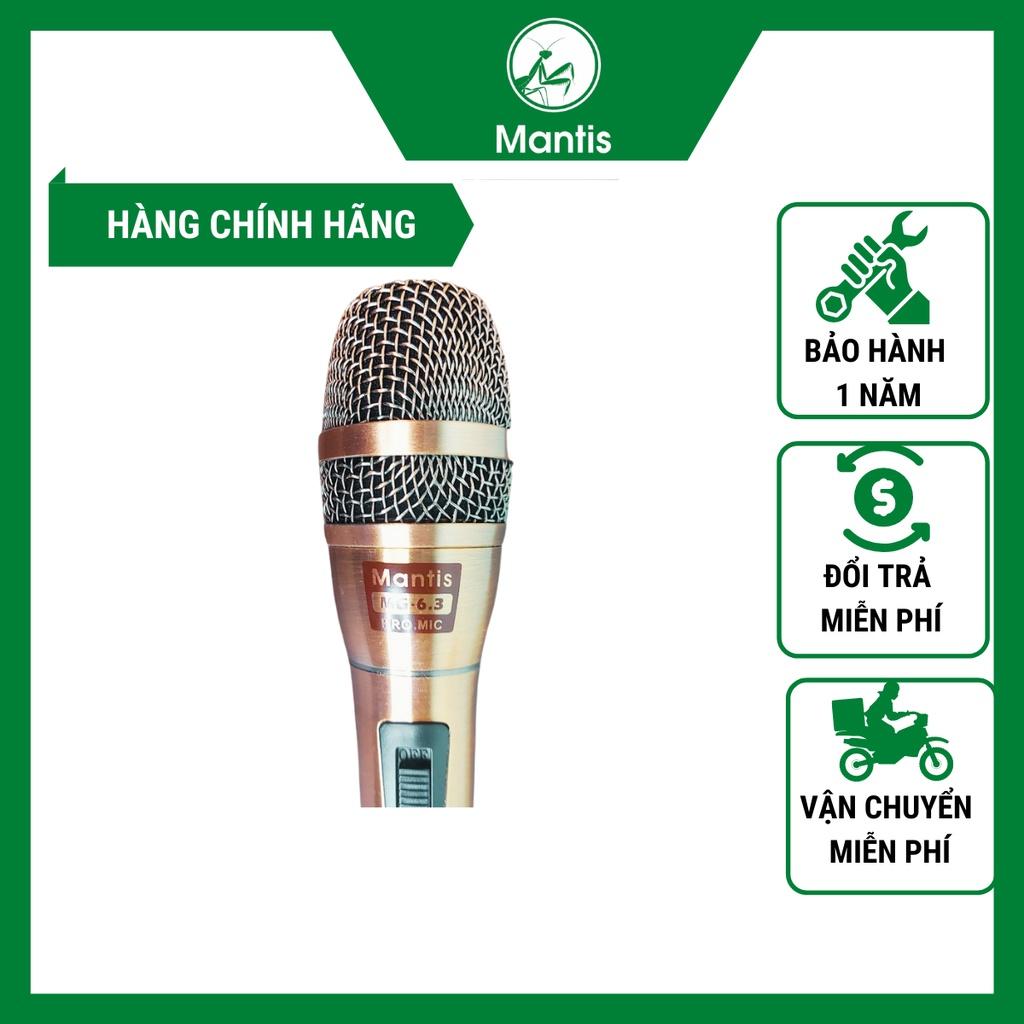 Micro Hát Karaoke Có Dây Mantis MG-6.3 Có Dây Dài 6m cầm nặng tay