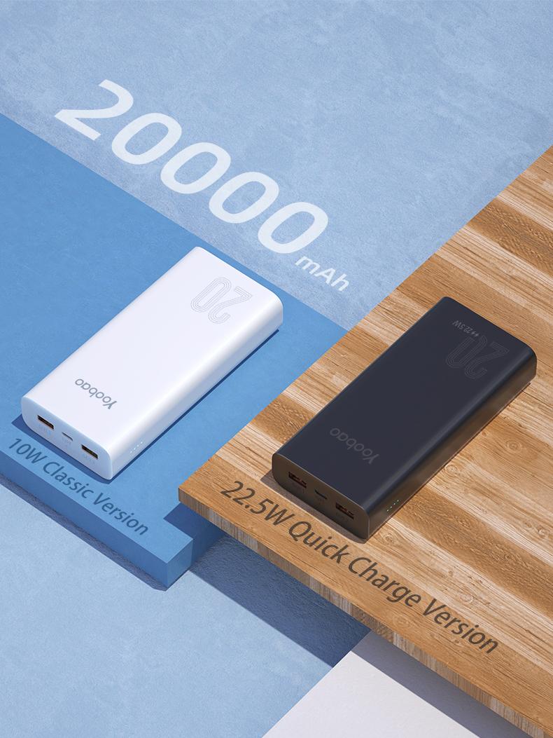 [HÀNG CHÍNH HÃNG] Pin sạc dự phòng 20000mAh C20Q Yoobao PD 20- 22,5W- Dùng cho IP 11,12, Huawei,... -Thiết kế hiện đại - Màu trắng