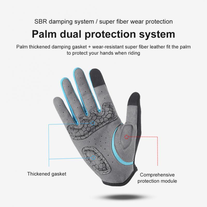 Full Ngón Tay Găng Tay Xe Đạp Dày Giảm Sốc Xốp Chống Thấm Thoáng Khí Mùa Đông Ngoài Trời Thể Dục Đi Găng Tay Thể Thao