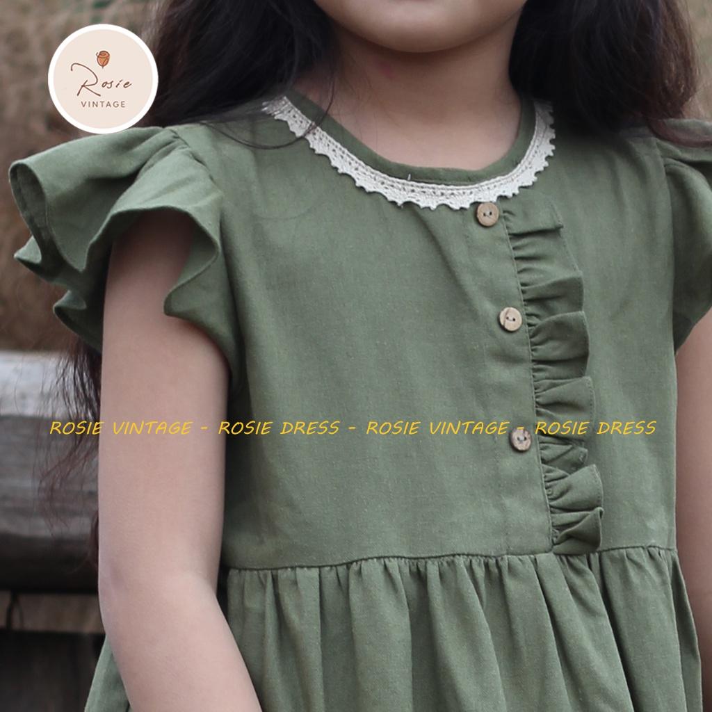 Váy cánh tiên V21, chất vải Linen 100% tự nhiên, mềm mát, mặc thấm hút mồ hôi cho bé gái từ 9 - 36kg