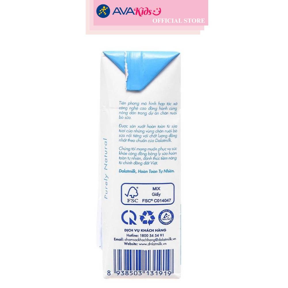 Thùng 48 hộp sữa tươi tiệt trùng Dalat Milk ít đường 110 ml (từ 1 tuổi)