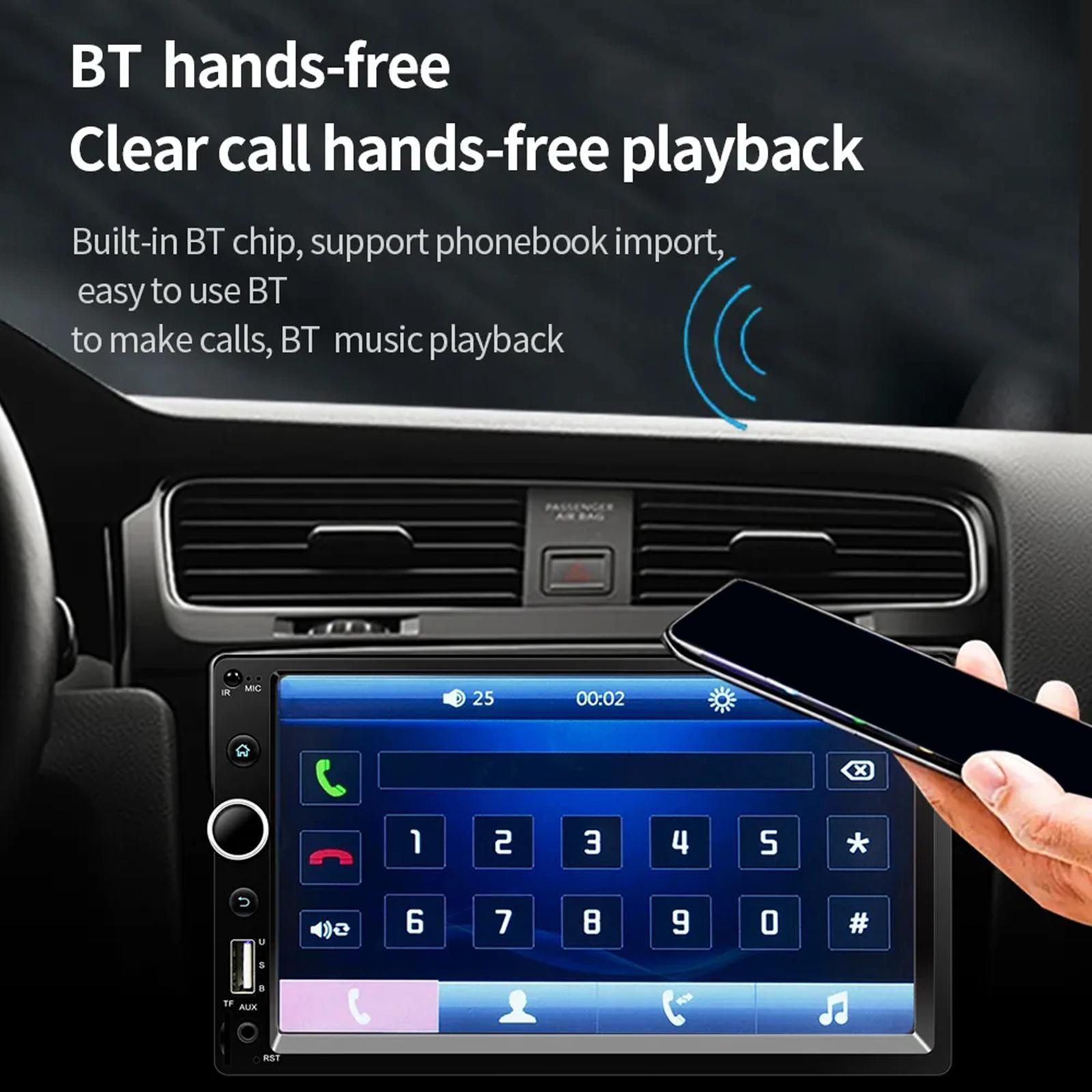 7inch Screen Car  Player Handsfree  FM Radio Remote Control