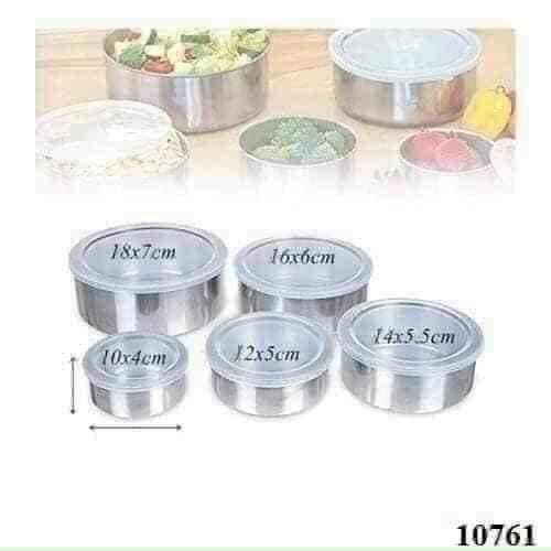 Bộ 5 bát inox có nắp đậy