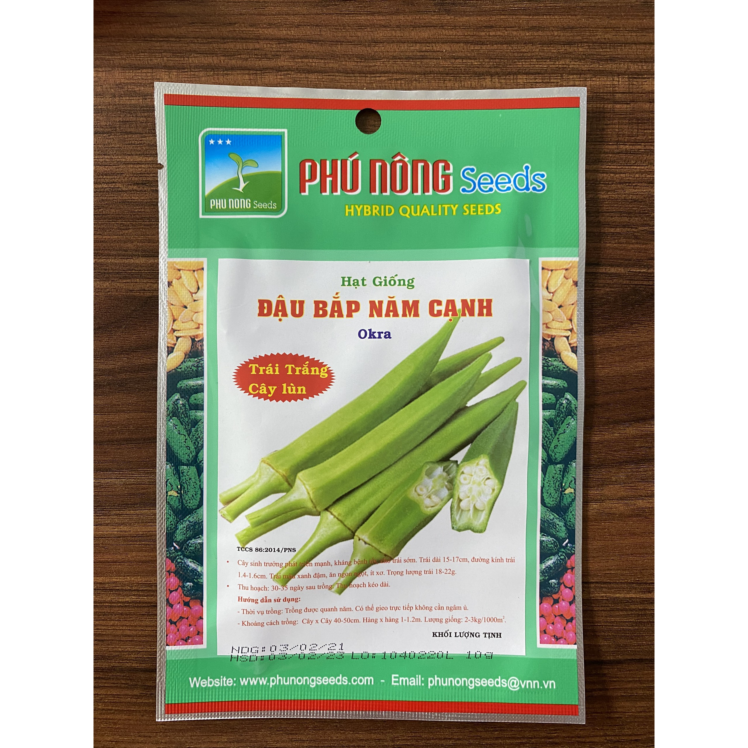 Hạt giống đậu bắp năm cạnh Phú Nông gói 10gr