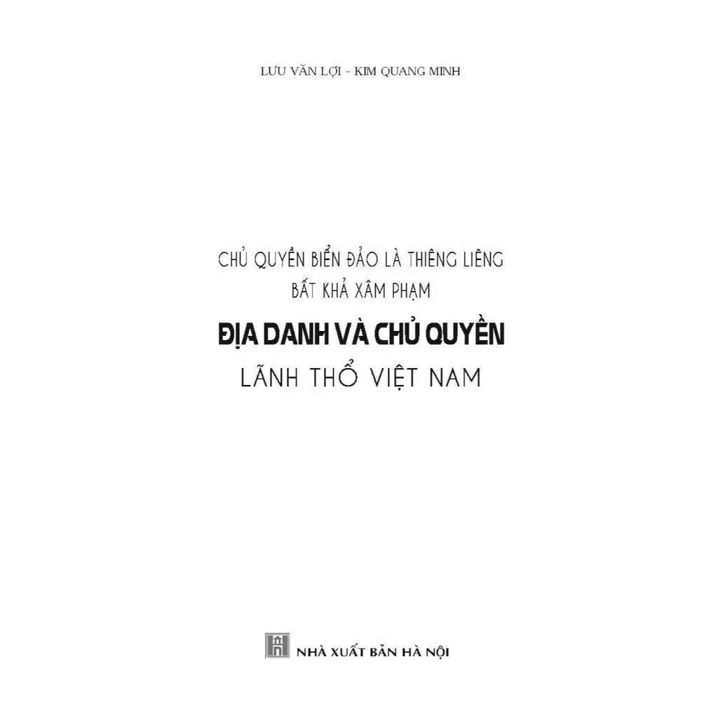 Sách - Địa Danh và Chủ Quyền Lãnh Thổ Việt Nam - Kim Quang Minh &amp; Trịnh Anh Cơ - VIETNAMBOOK