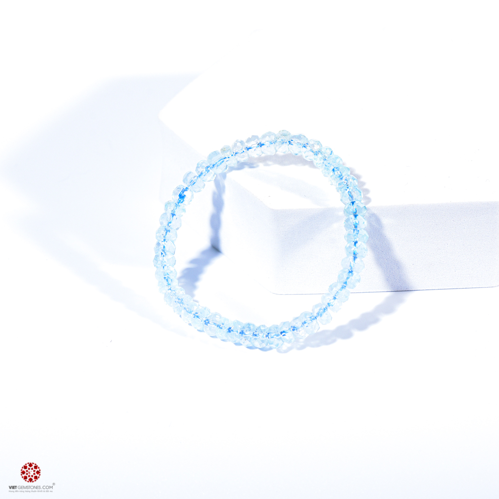 Vòng tay Đá Hoàng Ngọc - Topaz tự nhiên 100% đem lại bình an, may mắn - Hợp mệnh Thủy, Mộc - Nhiều kích thước lựa chọn | VietGemstones