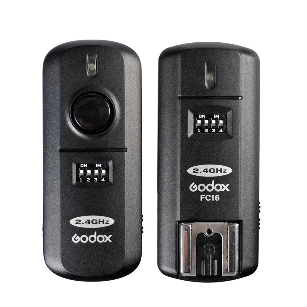  Đèn flash Godox FC-16 2.4GHz 16 kênh điều khiển từ xa không dây  cho Nikon D5100 D90 D7000 D7100 D5200 - Đen - phích cắm JP