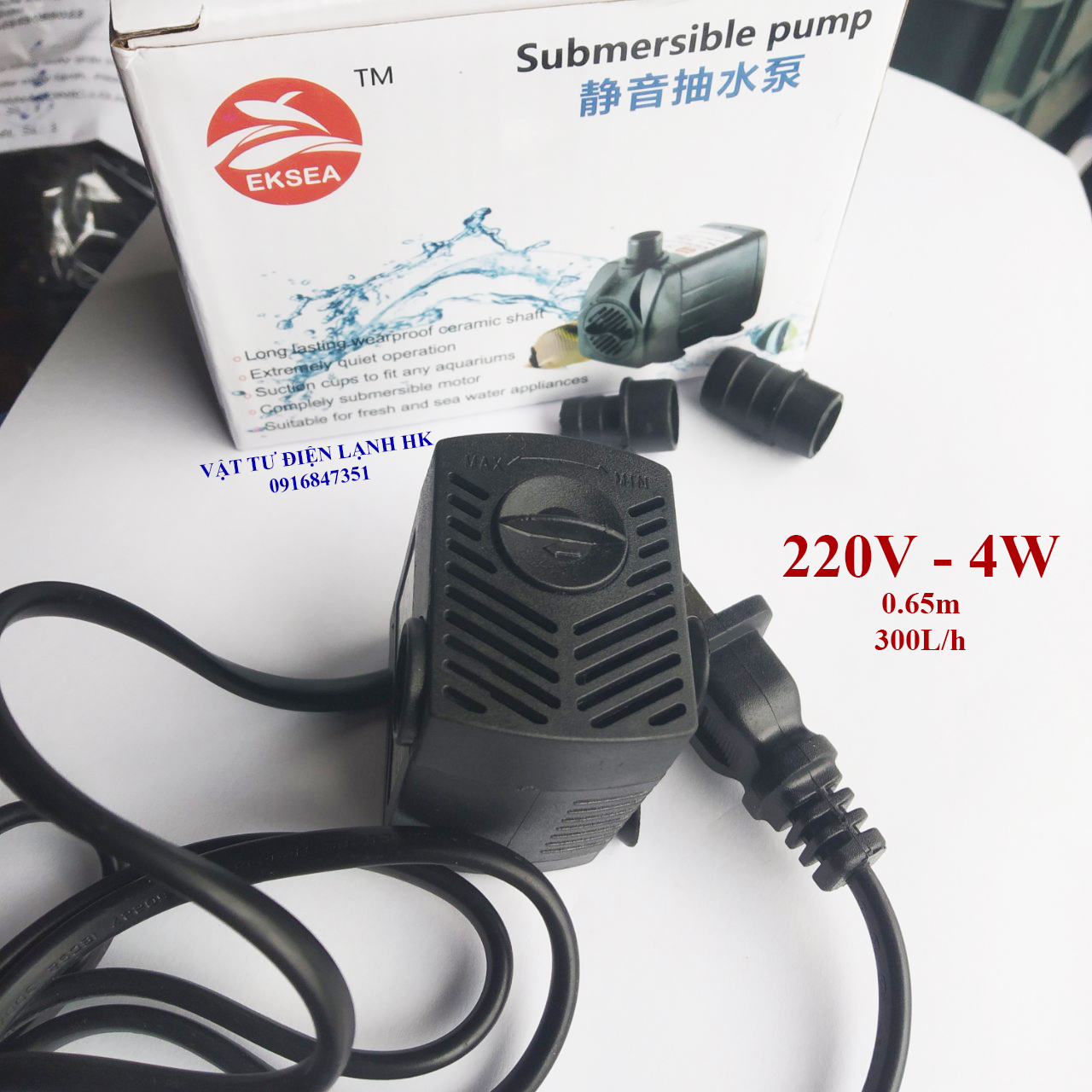 Bơm nước chìm mini 4W 7W 16W 18W 20W 25W - 220V quạt điều hoà phun sương hơi nước - bể cá thủy cảnh - hòn non bộ