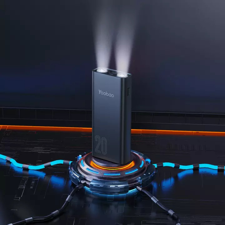 Pin sạc dự phòng Yoobao L20 công suất 20000mAh, tích hợp đèn, sạc nhanh, Trợ thủ đắc lực của điện thoại bạn cho các chuyến du lịch, dã ngoại, đi cafe, dân văn phòng,....