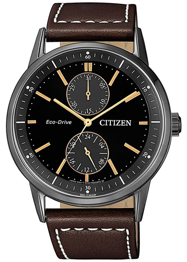 Đồng Hồ Nam Citizen Dây Da BU3027-16E - Mặt Đen