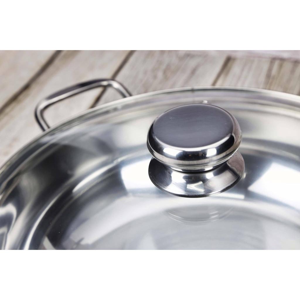 Nồi Inox lẩu 3 đáy 28cm Fivestar nắp kính chính hãng cao cấp DrbStore